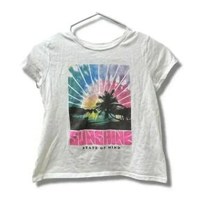 🌟 Old Navy Girls White Graphic T-Shirt Size 'Sunshine State Of Mind'🌟